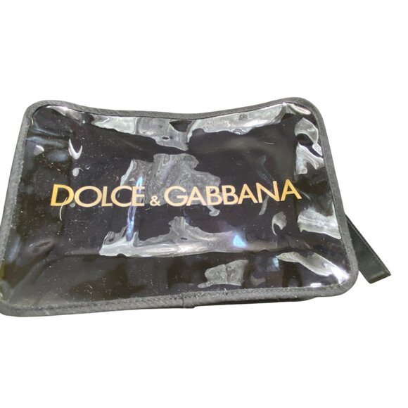 Dolce & Gabbana Clear Transparent Makeup Cosmetic Bag Luxe Travel Pouch Plastic - Picture 5 of 7
